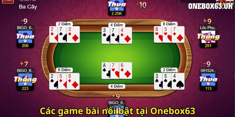 Game Bài Onebox63: Trải Nghiệm Đỉnh Cao Cho Tín Đồ Cá Cược 2 Cac game bai noi bat tai